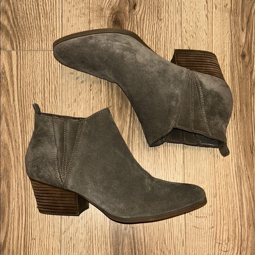 Crown Vintage Gray Suede Ankle Booties